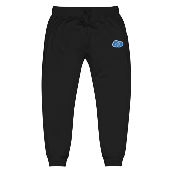 unisex fleece sweatpants black front 66bf2bf95d784